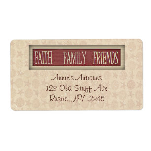 Faith Family Friends Business Label