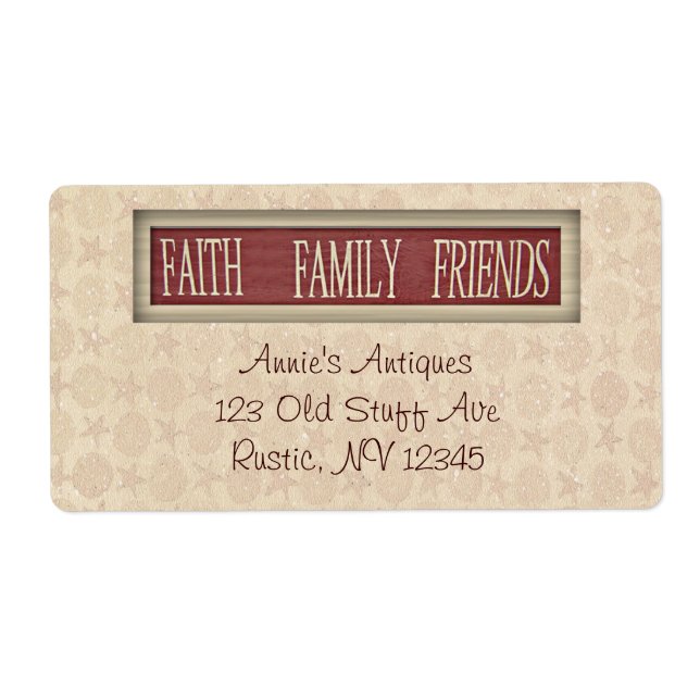 Faith Family Friends Business Label (Front)