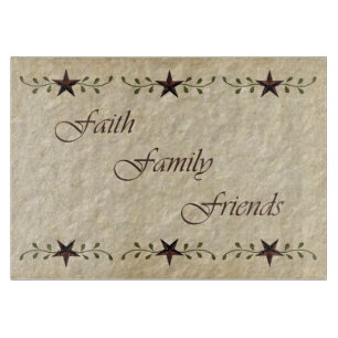 Faith Family Friends Glass Cutting Board