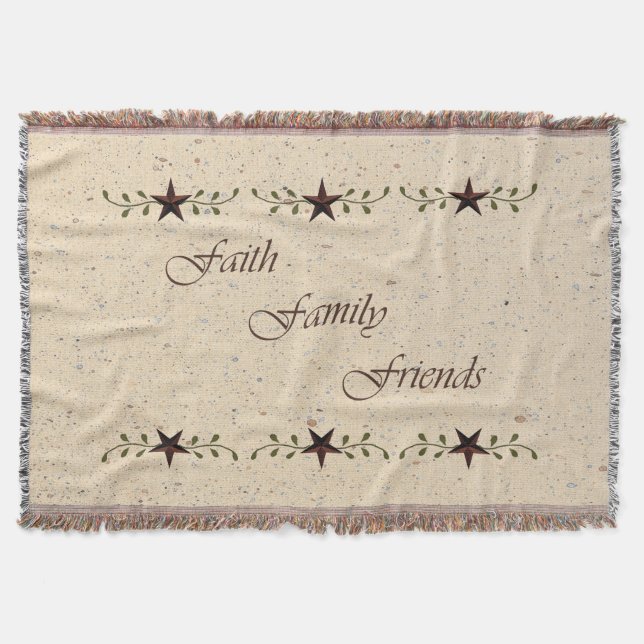 Faith Family Friends Throw Blanket (Front)