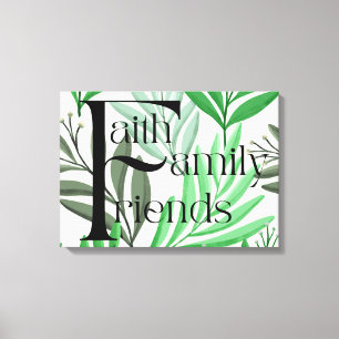 Faith Family Friends Tropical Floral Wall Art