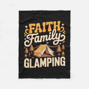 Faith family glamping luxury camping glamper fleece blanket