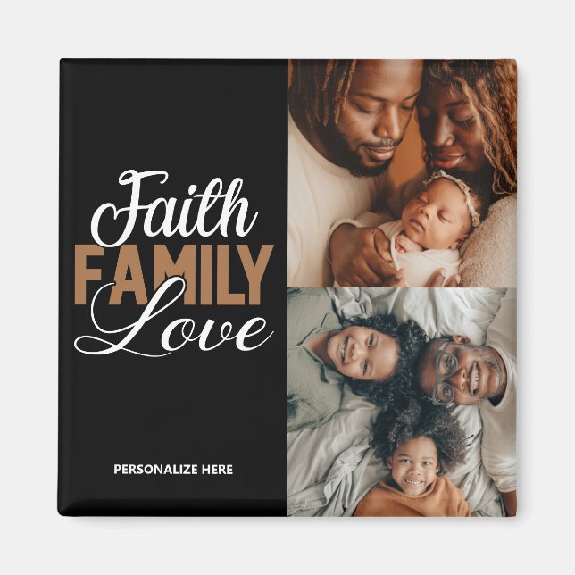 Faith Family Love Personalised Magnet (Front)