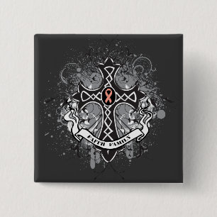 Faith Family Prayer Cross - Endometrial Cancer 15 Cm Square Badge