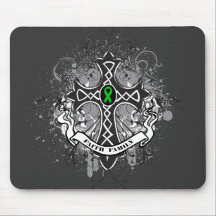 Faith Family Prayer Cross (Green) - Kidney Cancer Mouse Mat