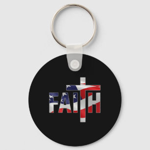 Faith Fear Christian Cross Jesus Christ Men Women Key Ring