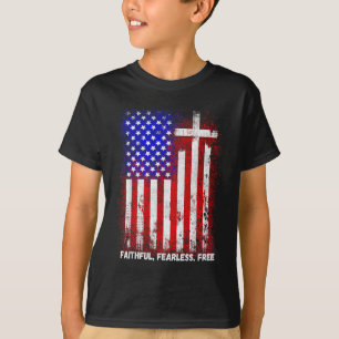 Faith Fear Christian Cross Jesus Christ Men Women T-Shirt