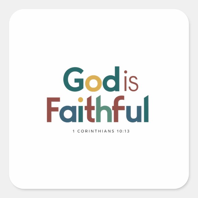Faith-Filled Inspirational Scripture Message  Square Sticker (Front)