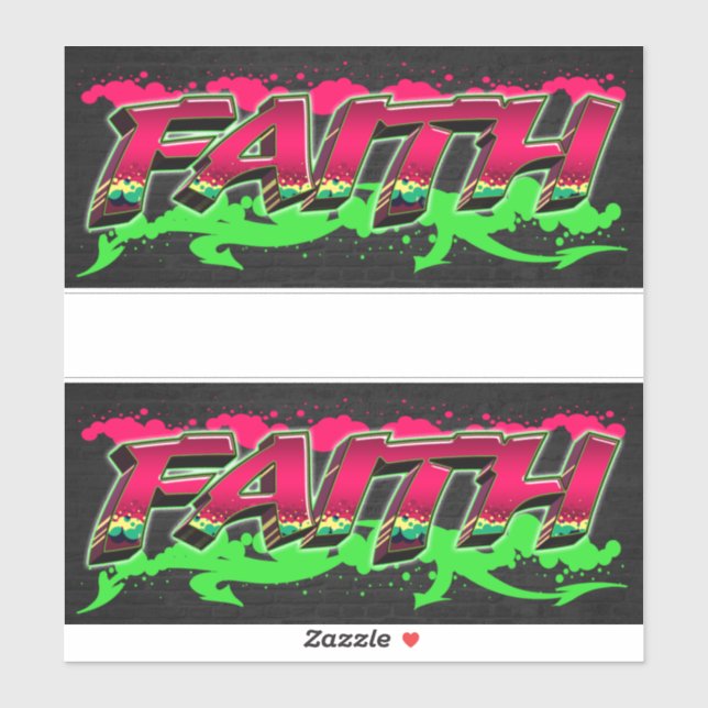 Faith First Name Graffiti Sticker (Sheet)