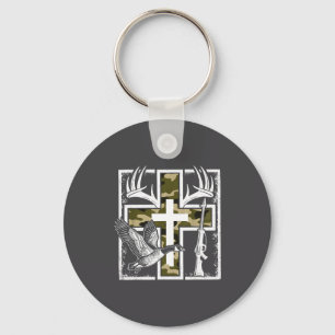 Faith Fishing Hunting Camo Cross Duck Deer Christi Key Ring
