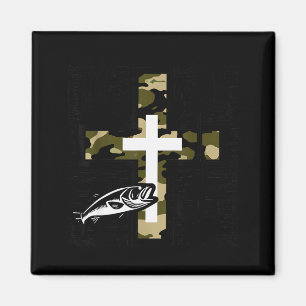 Faith Fishing Hunting Camo Cross With Hook B Chris Magnet