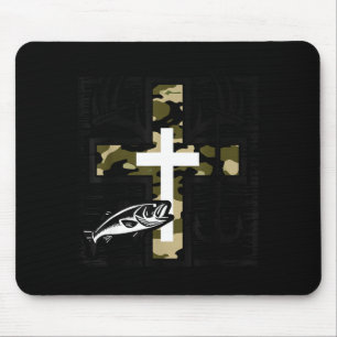 Faith Fishing Hunting Camo Cross With Hook B Chris Mouse Mat