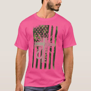 Faith Fishing Hunting Christian Cross Hunter Ameri T-Shirt