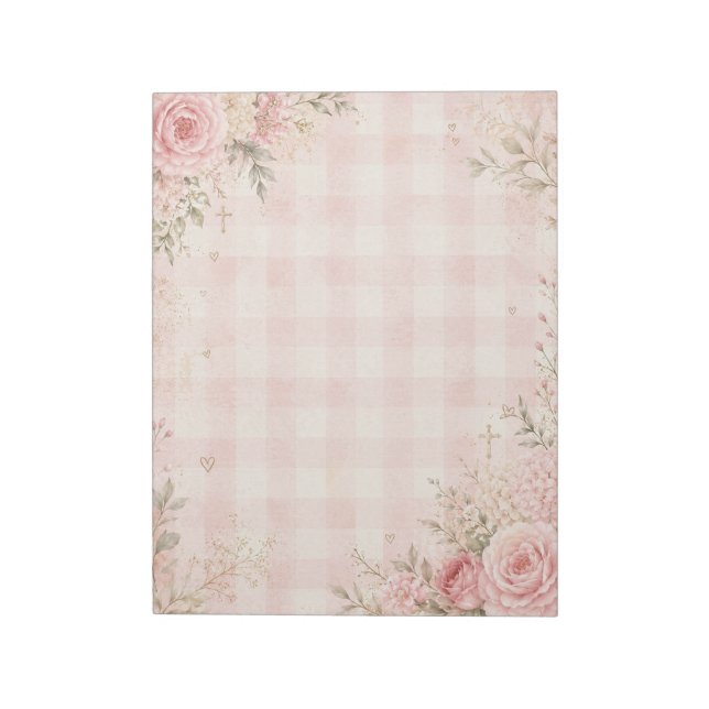 Faith Floral Gingham Notepad (Rotated)