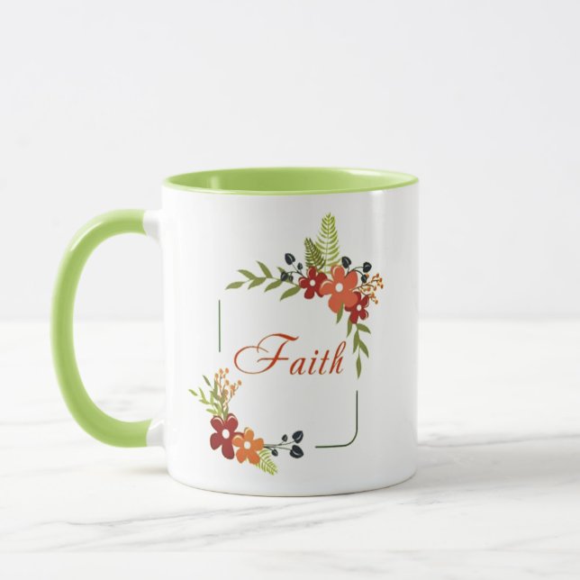 Faith floral mug (Left)