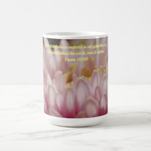 Faith Flower Bible Verse Pink Floral Mug Cup