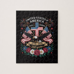 Faith Freedom 250 Years 1776 2026 Independence USA Jigsaw Puzzle