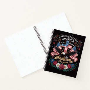 Faith Freedom 250 Years 1776 2026 Independence USA Notebook