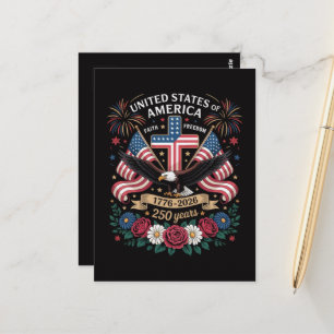 Faith Freedom 250 Years 1776 2026 Independence USA Postcard