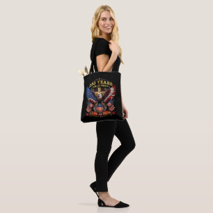Faith Freedom 250 Years 1776 2026 Patriotic Eagle Tote Bag