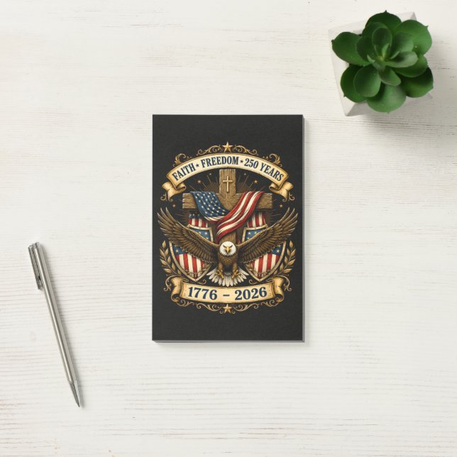 Faith Freedom 250 Years 250th Anniversary  Post-it Notes (Office)