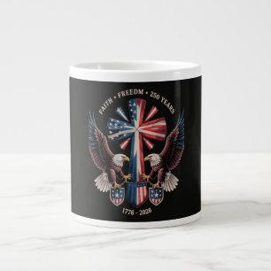 Faith Freedom 250 Years 250th Anniversary USA Large Coffee Mug