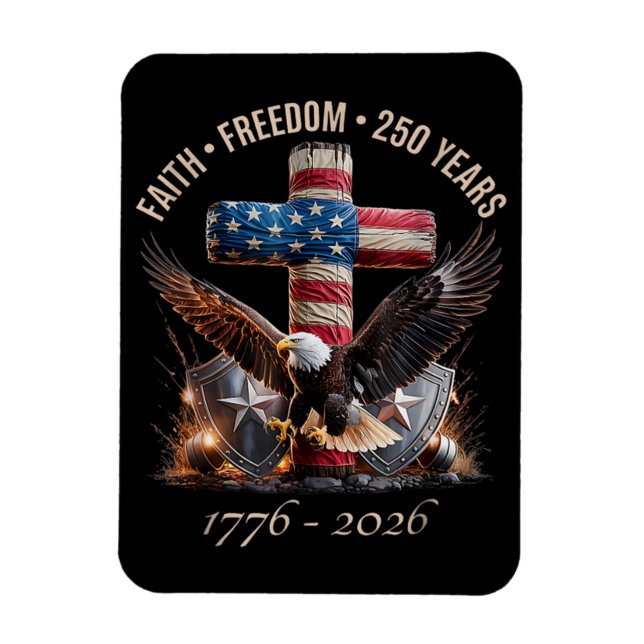 Faith Freedom 250 Years Magnet (Vertical)