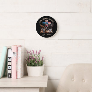 Faith Freedom 250 Years Round Clock