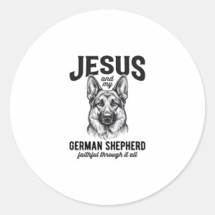 Faith German Shepherd Shirt for Christian Dog Love Classic Round Sticker