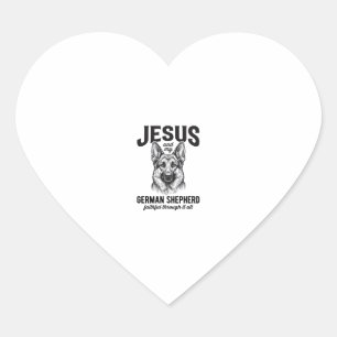 Faith German Shepherd Shirt for Christian Dog Love Heart Sticker