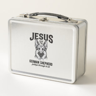 Faith German Shepherd Shirt for Christian Dog Love Metal Lunch Box