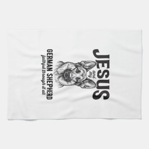 Faith German Shepherd Shirt for Christian Dog Love Tea Towel