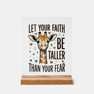 Faith Giraffe Inspirational Vintage Shirt Design_1 Acrylic Sign