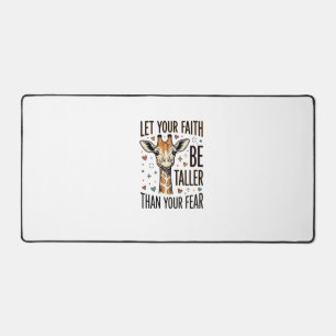 Faith Giraffe Inspirational Vintage Shirt Design_1 Desk Mat