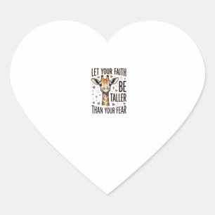 Faith Giraffe Inspirational Vintage Shirt Design_1 Heart Sticker
