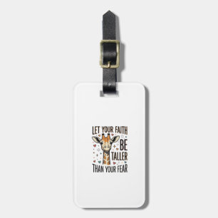 Faith Giraffe Inspirational Vintage Shirt Design_1 Luggage Tag