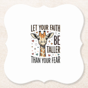 Faith Giraffe Inspirational Vintage Shirt Design_1 Paper Coaster
