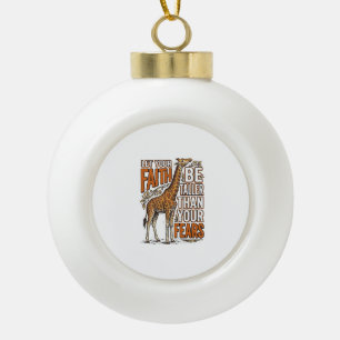 Faith Giraffe Vintage Inspirational Shirt Design_1 Ceramic Ball Christmas Ornament
