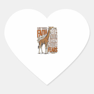 Faith Giraffe Vintage Inspirational Shirt Design_1 Heart Sticker