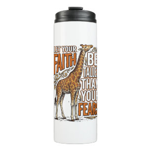Faith Giraffe Vintage Inspirational Shirt Design_1 Thermal Tumbler