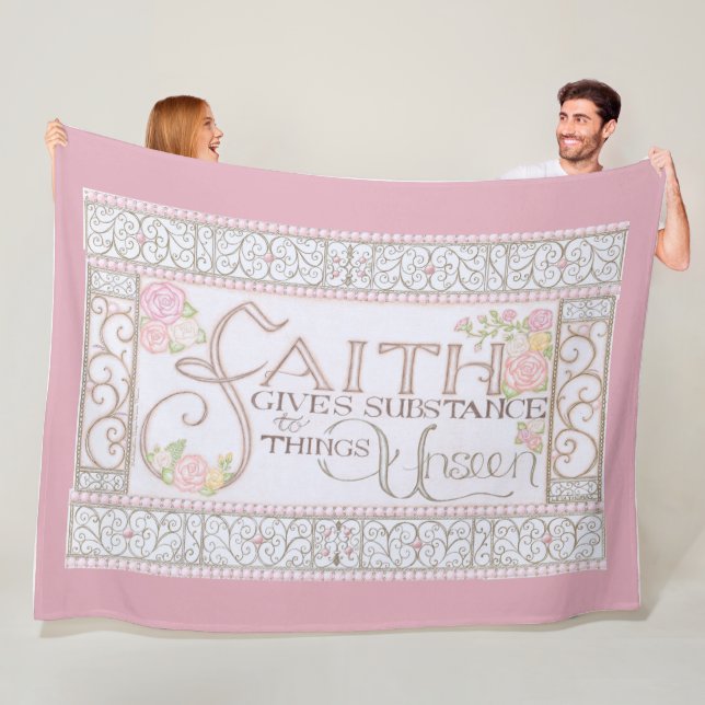 Faith Gives Substance Fleece Blanket (Lilac) (In Situ)