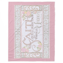 Faith Gives Substance Fleece Blanket (Lilac)