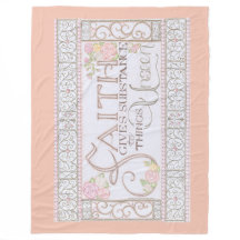 FAITH Gives Substance Fleece Blanket (Peach)