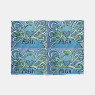 Faith Guardian Angel Art Custom Fleece Blanket