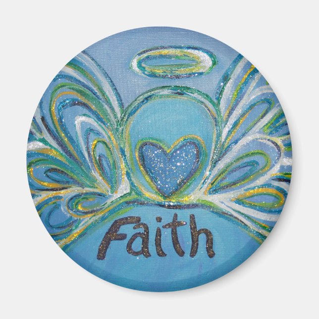 Faith Guardian Angel Word Custom Magnet (Front)