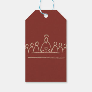 Faith Hand-Drawn Last Supper Chalk Style Christmas Gift Tags