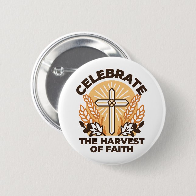 Faith Harvest Celebration – Inspirational Art 6 Cm Round Badge (Front & Back)