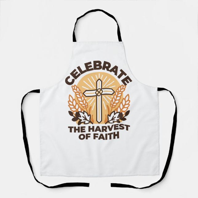Faith Harvest Celebration – Inspirational Art Apron (Front)