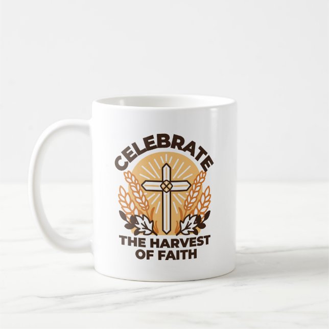 Faith Harvest Celebration – Inspirational Art Coffee Mug (Left)