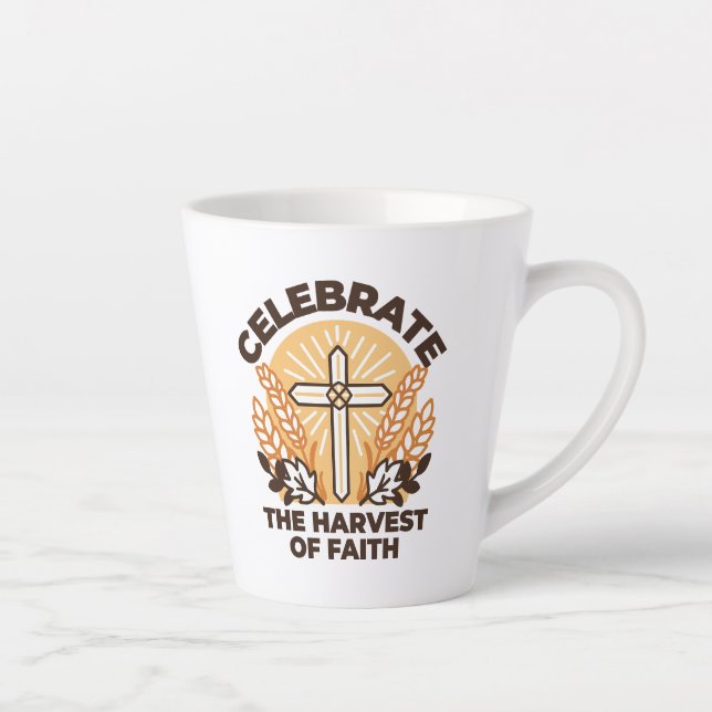 Faith Harvest Celebration – Inspirational Art Latte Mug (Right)